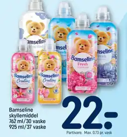 REMA 1000 Bamseline skyllemiddel 762 ml/30 vaske tilbud