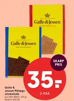 SPAR Galle & Jessen Pålægs- chokolade tilbud