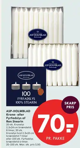 SPAR Asp-holmblad krone- eller fyrfadslys af ren stearin tilbud