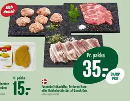 Min Købmand Formede Frikadeller, Forloren Hare eller Nakkekoteletter af Dansk Gris tilbud
