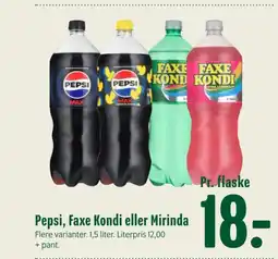 Min Købmand Pepsi, Faxe Kondi eller Mirinda tilbud