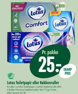 Min Købmand Lotus Toiletpapir eller Køkkenruller tilbud
