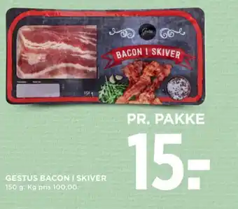 MENY Gestus bacon i skiver tilbud