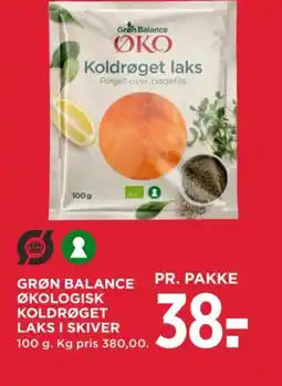 MENY Grøn balance økologisk koldrøget laks i skiver tilbud