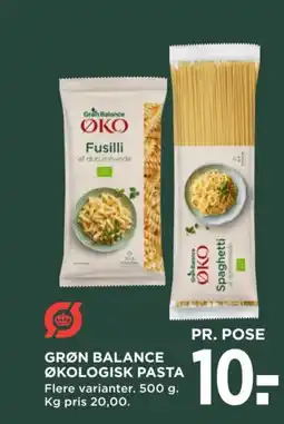 MENY Grøn balance økologisk pasta tilbud