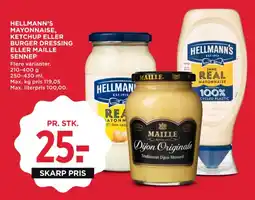 MENY Hellmann's mayonnaise ketchup eller burger dressing eller maille sennep tilbud