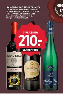 MENY Ramón bilbao rioja crianza, le preare ripasso classico superiore eller dr. loosen dr. l mosel riesling dry tilbud