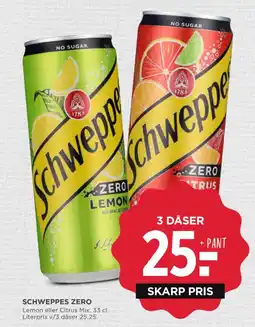 MENY Schweppes zero tilbud