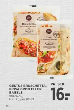 MENY Gestus bruschetta, pinsa brød eller bagels tilbud