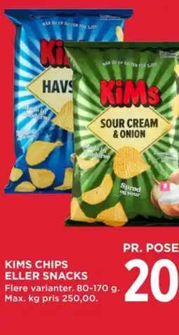 MENY Kims chips eller snacks tilbud