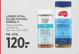 MENY Longo vital eller futura omega 3 tilbud