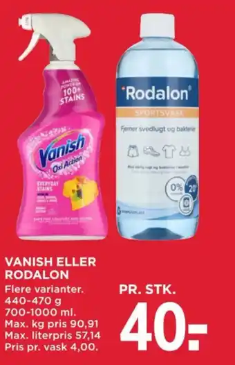 MENY Vanish eller rodalon tilbud
