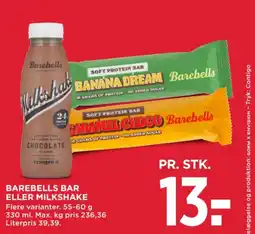 MENY Barebells bar eller milkshake tilbud