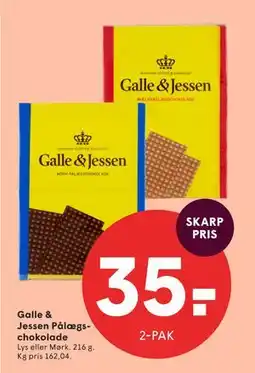SPAR Galle & Jessen Pålægschokolade tilbud