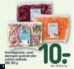 REMA 1000 Hverdagssalat, revet økologisk gulerod eller snittet rødbede 200-325 g tilbud