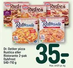 REMA 1000 Dr. Oetker pizza Rustica eller Ristorante 2-pak Dybfrost 540-710 g tilbud