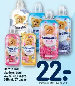 REMA 1000 Bamseline skyllemiddel 762 ml/30 vaske 925 ml/37 vaske tilbud