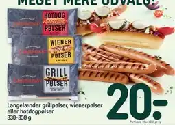 REMA 1000 Langelænder grillpølser, wienerpølser eller hotdogpølser 330-350 g tilbud