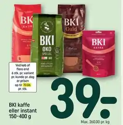 REMA 1000 BKI kaffe eller instant 150-400 g tilbud