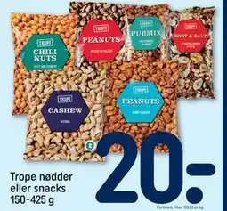 REMA 1000 Trope nødder eller snacks 150-425 g tilbud