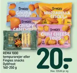 REMA 1000 REMA 1000 tempurarejer eller Fingies snacks Dybfrost 160-250 g tilbud