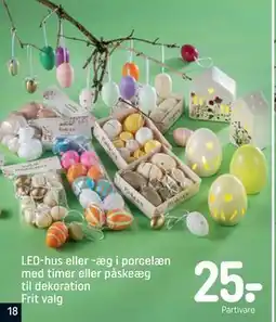 REMA 1000 LED-hus eller -æg i porcelæn med timer eller påskeæg til dekoration Frit valg tilbud