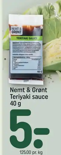 REMA 1000 Nemt & Grønt Teriyaki sauce 40 g tilbud