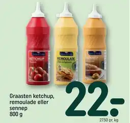 REMA 1000 Graasten ketchup, remoulade eller sennep 800 g tilbud