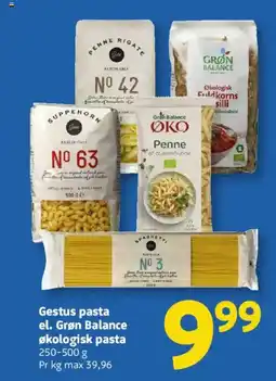 Løvbjerg Gestus pasta el. Grøn Balance økologisk pasta tilbud