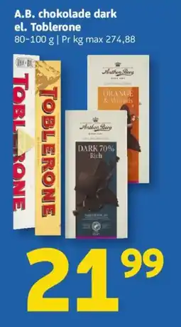 Løvbjerg A.B. chokolade dark el. Toblerone tilbud