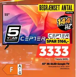 Power CEPTER 55" 4K QLED Google TV CR55XM6002A tilbud