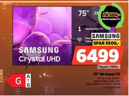 Power SAMSUNG 75" 4K Smart TV TU75U8075FUXX tilbud