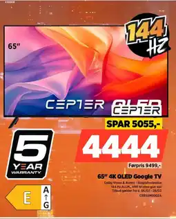 Power CEPTER 65" 4K QLED Google TV CR65XM6002A tilbud