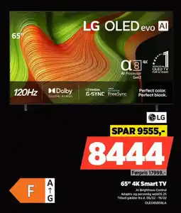 Power LG 65" 4K Smart TV OLED65B56LA tilbud