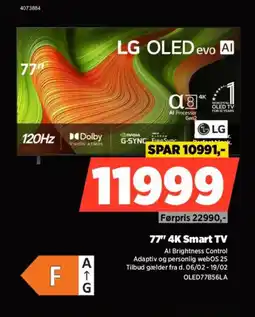 Power LG 77" 4K Smart TV OLED77B56LA tilbud