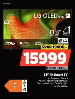 Power LG 83" 4K Smart TV OLED83B56LA tilbud