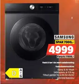 Power SAMSUNG Vasketørremaskine WD11DB7B85GBU tilbud