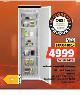 Power AEG 178 cm int. fryseskab TB7NA18XES tilbud
