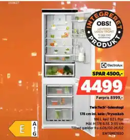 Power Electrolux 178 cm int. køle-/fryseskab ENT6ME1850 tilbud