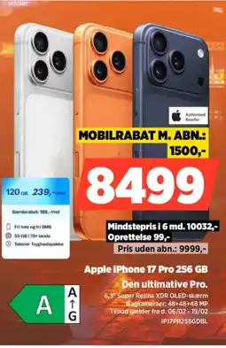 Power Apple iPhone 17 Pro 256 GB IP17PR256GDBL tilbud
