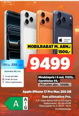 Power Apple iPhone 17 Pro Max 256 GB IP17PM256GDBL tilbud