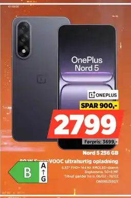 Power ONEPLUS Nord 5 256 GB ONEN5256GY tilbud