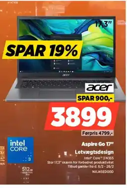 Power ACER Aspire Go 17" NXJ45EDOOD tilbud