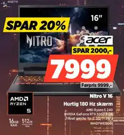 Power ACER Nitro V 16 NHQYWEDOO tilbud