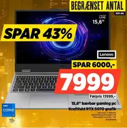 Power Lenovo 15,6" bærbar gaming pc 83JE0050MX tilbud