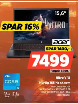 Power ACER Nitro V 15 NHOZAED001 tilbud