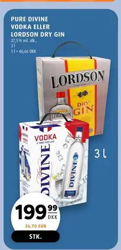 Scandinavian Park PURE DIVINE VODKA ELLER LORDSON DRY GIN tilbud