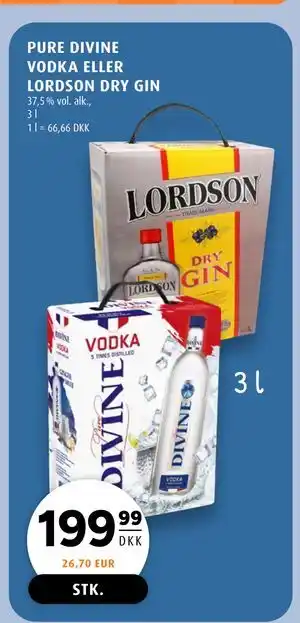 Scandinavian Park PURE DIVINE VODKA ELLER LORDSON DRY GIN tilbud