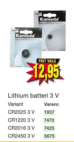 Harald Nyborg Lithium batteri 3 V tilbud