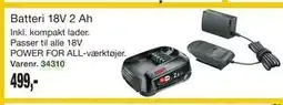 Harald Nyborg Batteri 18V 2 Ah tilbud